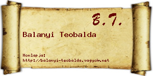 Balanyi Teobalda névjegykártya